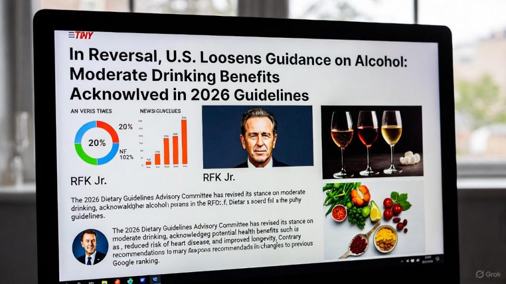 In Reversal, U.S. Loosens Guidance on Alcohol: Moderate Drinking Benefits Acknowledged in 2026 Guidelines